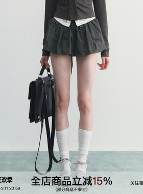 SPEAR YOUTH“miu系身材”韩系松紧腰学院风短裙百搭显瘦花苞裙