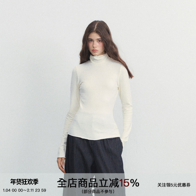 SPEAR YOUTH“9cm体态”半高领纯色打底衫百搭修身内搭长袖T恤女,女装/女士精品,POLO衫,淘宝优惠券,粉丝福利购,淘宝优惠卷