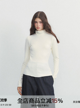 SPEAR YOUTH“9cm体态”半高领纯色打底衫百搭修身内搭长袖T恤女