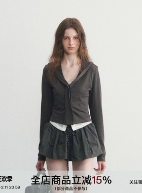 SPEAR YOUTH“镜头里的你”假两件蕾丝外套修身海军领长袖上衣