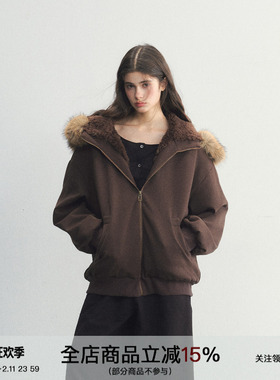 SPEAR YOUTH“晨雾童话”大毛领座山雕加厚保暖棉衣宽松拉链外套