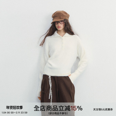 马海毛常规通勤长袖毛衣