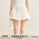 SPEAR 蕾丝拼接蛋糕裙白色半身裙 高腰a字显瘦法式 YOUTH 织梦馆