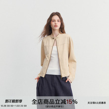 SPEAR YOUTH“巴恩概念”卡其色牛仔短款夹克上衣韩系休闲外套