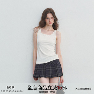 亨利U领吊带高弹背心纽扣修身 只有你 吊带打底上衣 YOUTH SPEAR