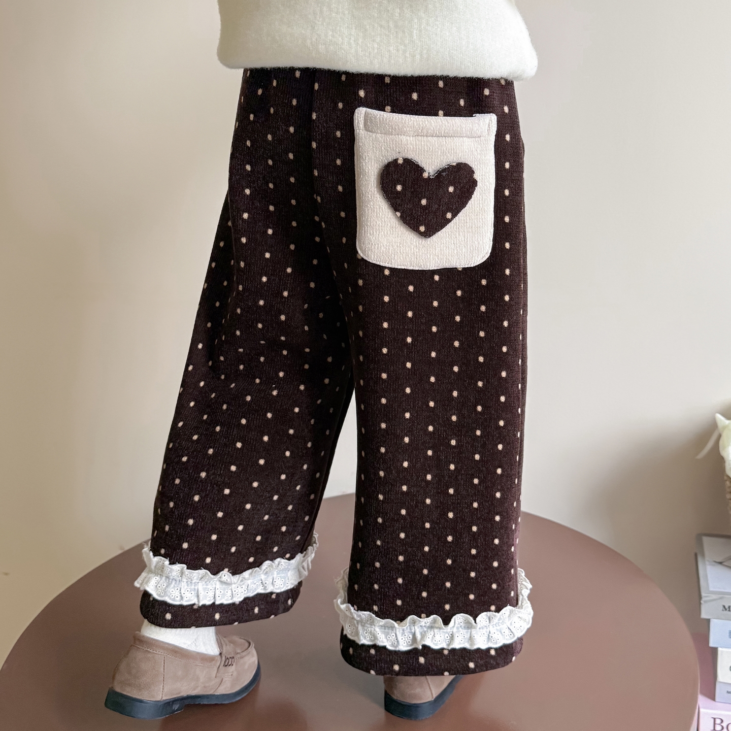 女童加绒裤子2025新款儿童秋冬款阔腿裤女宝宝一体绒长裤小孩冬装