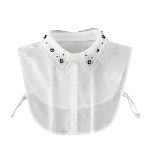 韩版假领子百搭假领秋冬毛衣装饰衬衣领内搭黑白色棉娃娃衬衫领子