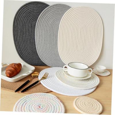 Cotton Thread Insulation Placemat Woven Anti-Scalding Coaste