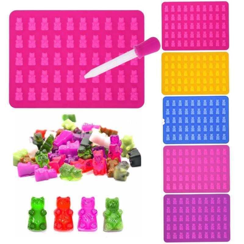 50 Grids Gummy Bears Silicone Chocolate Candy Cake Mold Ice