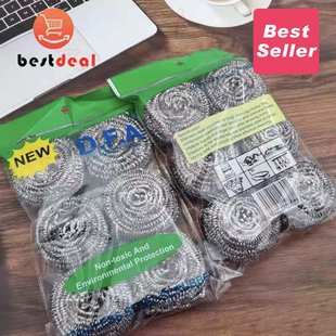 6 pcs Stainless Steel Scourer Ball Steel Wool scrubbers