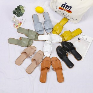 beach Slippers women fashion wear flat sandals lady 沙滩拖鞋
