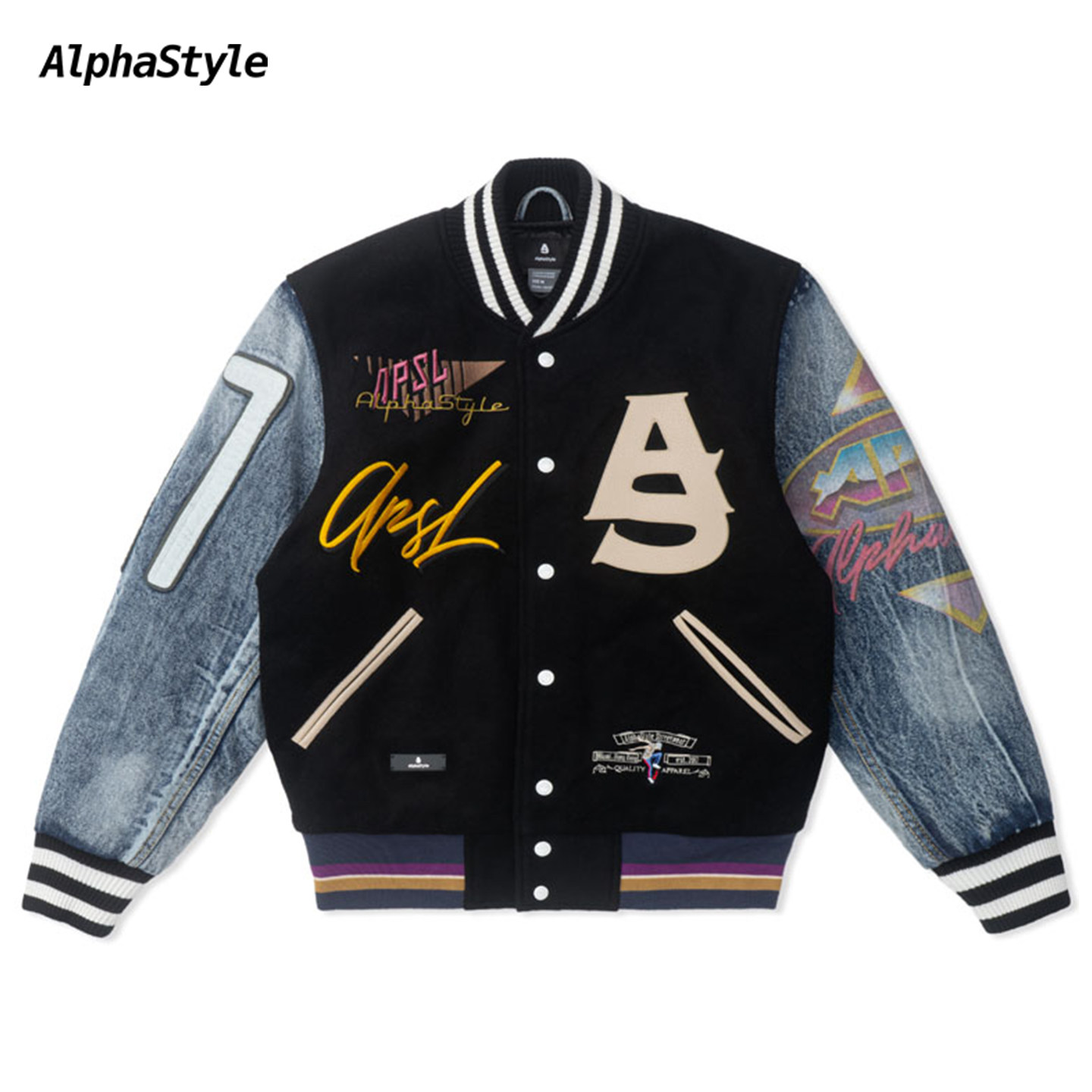 Alphastyle冬季棒球夹克潮男美式