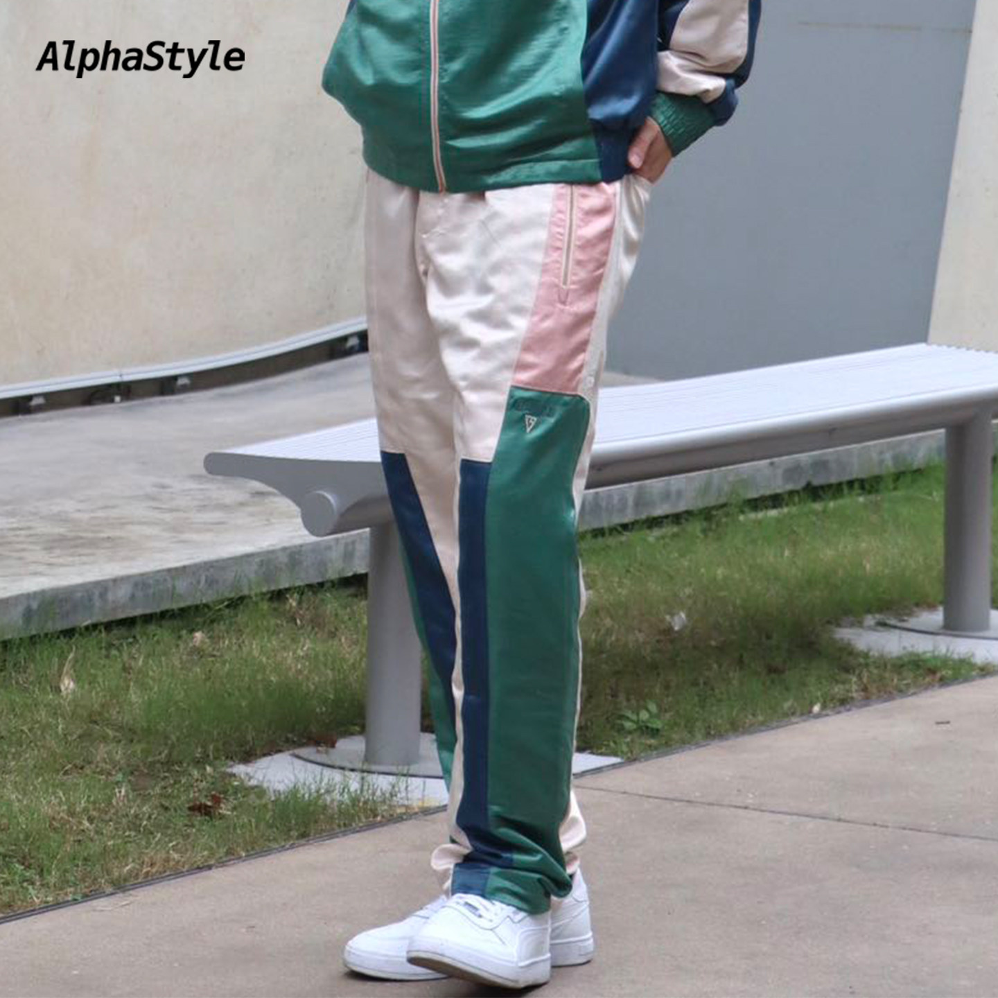 AlphaStyle秋冬缎面运动裤明星款