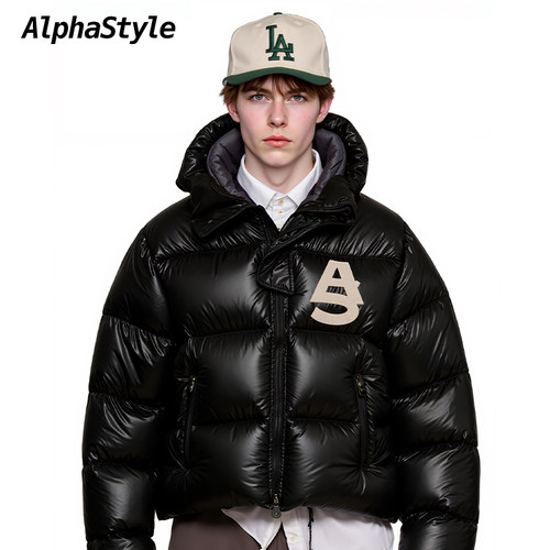 羽绒服ALPHASTYLE休闲保暖双层帽