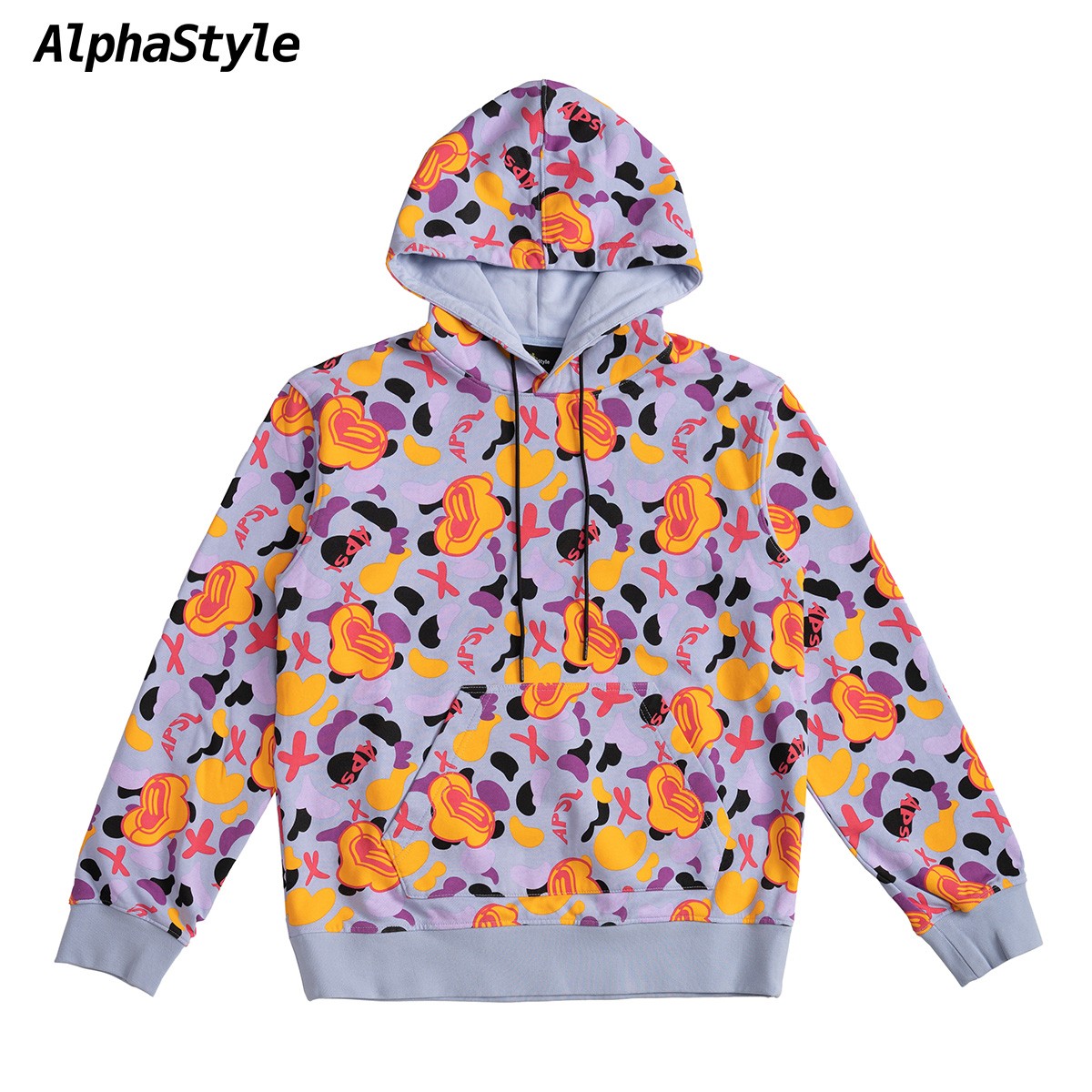 秋冬涂鸦印花时尚连帽卫衣男女款