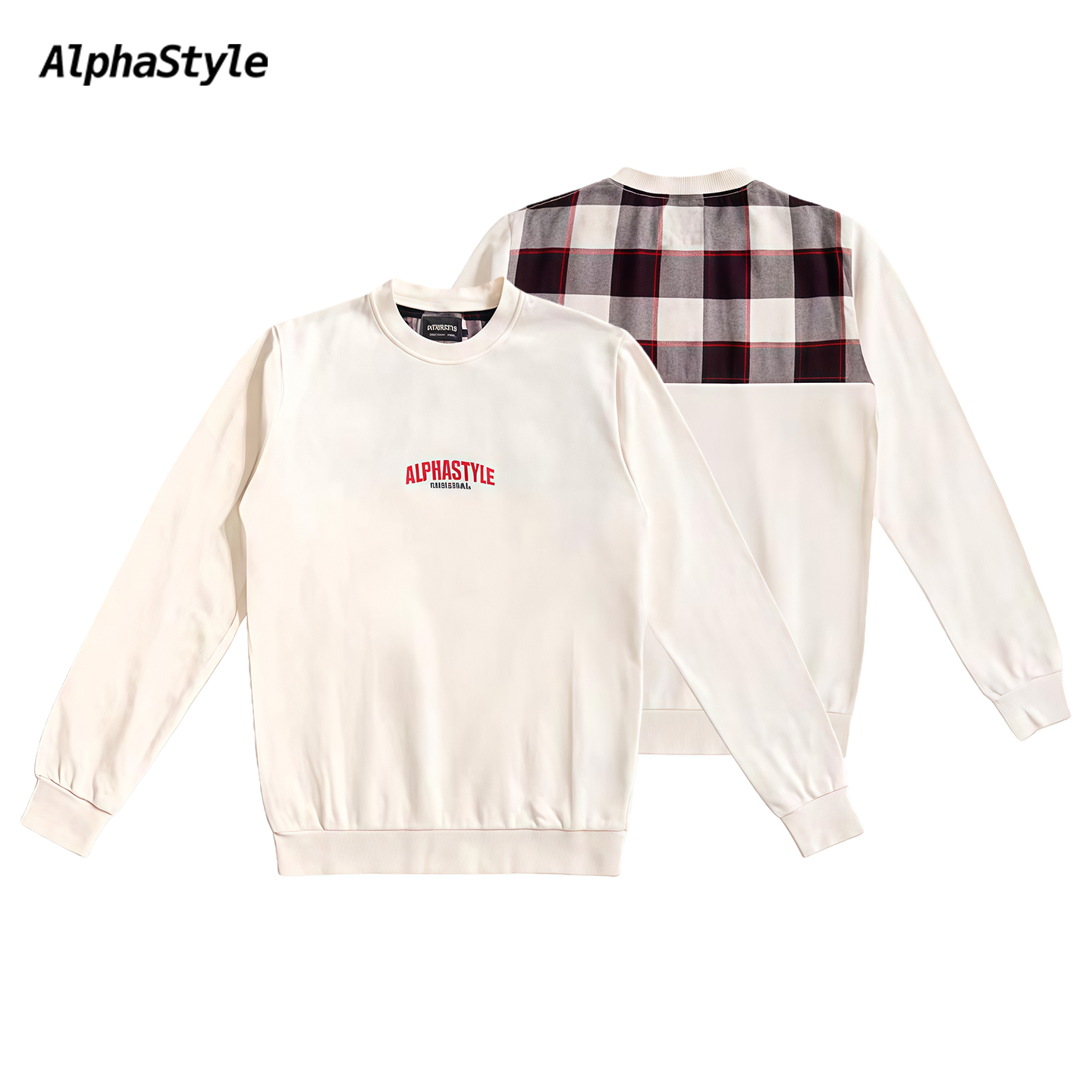 秋冬季休闲简约刺绣拼接撞色卫衣