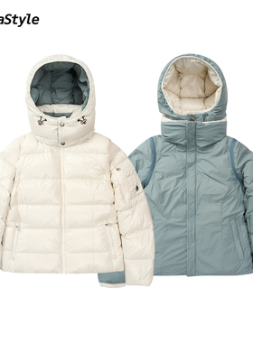 Alphastyle新品冬季双面穿羽绒外套鹅绒可拆卸一衣八穿保暖男女款