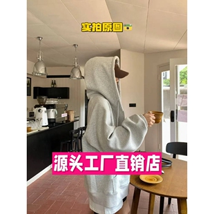 泉州鲁鲁森服饰山东女秋冬灰色新款韩系穿搭大上衣显瘦外套