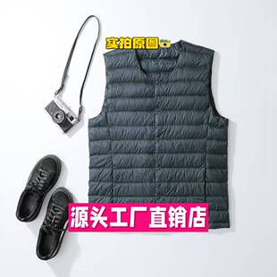 浙江平湖高端羽绒服秋冬父亲男士中老年马甲爸爸背心圆领内胆坎肩