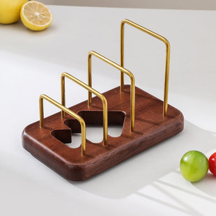 OTB实木菜板放置架立式沥水架厨房台面砧板置物架家用锅盖架案板