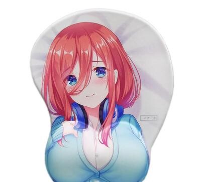 鼠标垫护腕 硅胶胸动漫邪恶性感3d污动漫大胸立体二次元可爱女生