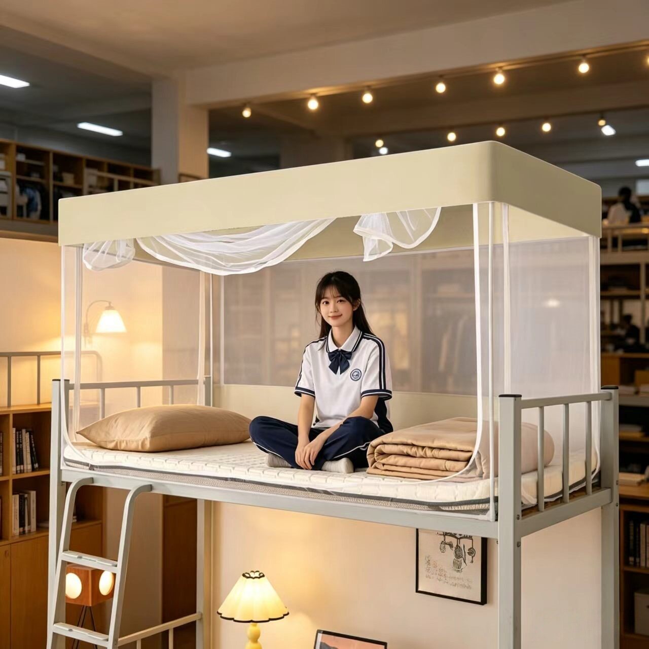 2026年新款床上用品伸缩蚊帐大学生宿舍蚊帐下铺通用寝室单人床