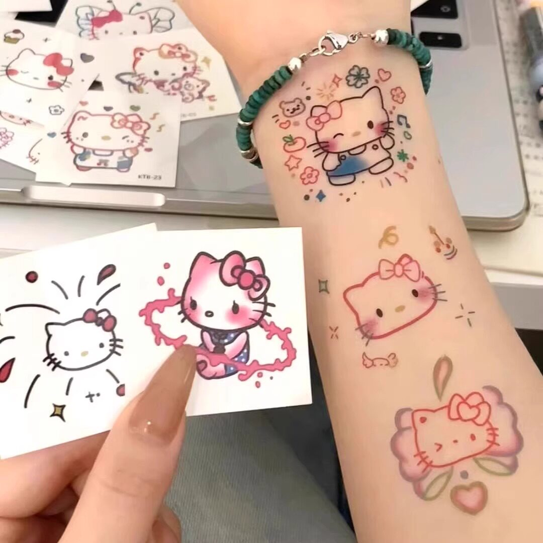kitty猫纹身贴可爱卡通防水持久ins草本可洗少女心学生儿童贴纸,饰品/流行首饰/时尚饰品新,其他DIY饰品配件,淘宝优惠券,粉丝福利购,淘宝优惠卷