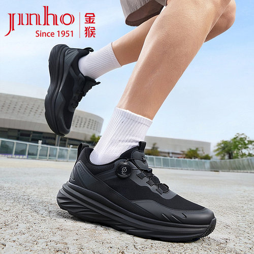 金猴男鞋运动休闲鞋2025年新款秋冬季旋转扣户外登山鞋轻便徒步鞋