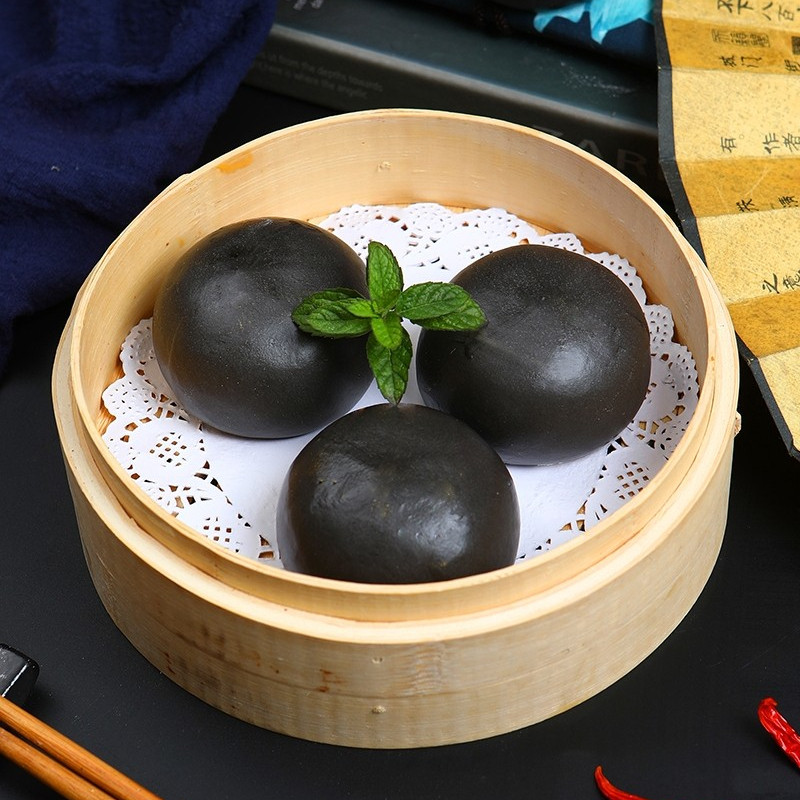 360克6个广式包点黑金流沙包咸蛋黄流心 乌金包 速冻面食小吃早餐