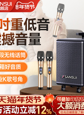 山水TE06户外广场舞音响蓝牙音箱移动便携式唱歌跳舞大功率重低音