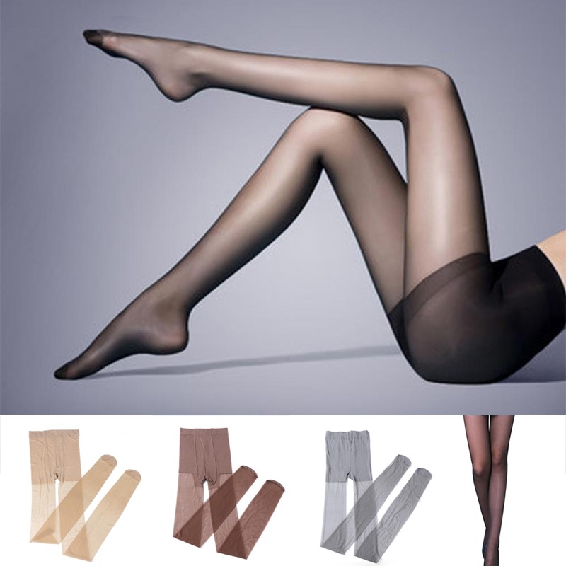 Fashion Black Lady Tights Elastic Silk Stockings Solid