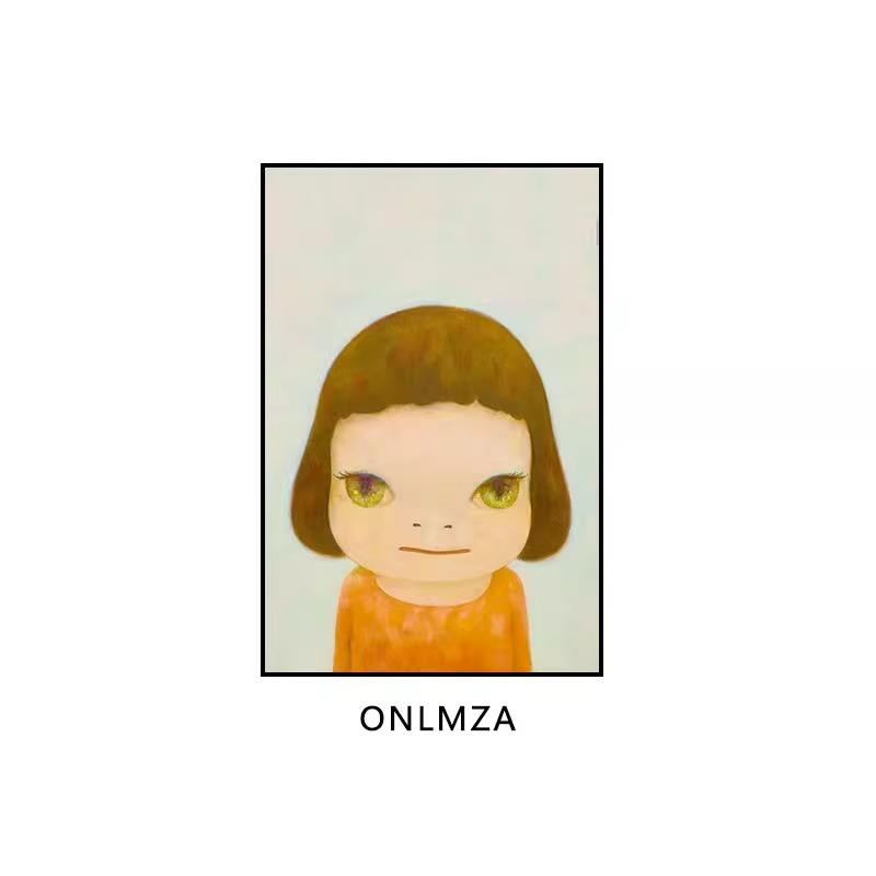 奈良美智挂画NaraYoshitomo日本画家艺术版画装饰画大头娃娃壁画