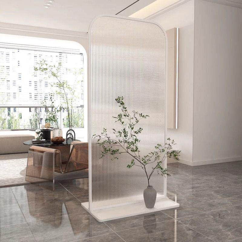 可移动轻奢落地屏风隔断免打孔进门入户客厅长虹玻璃遮挡主卧玄关