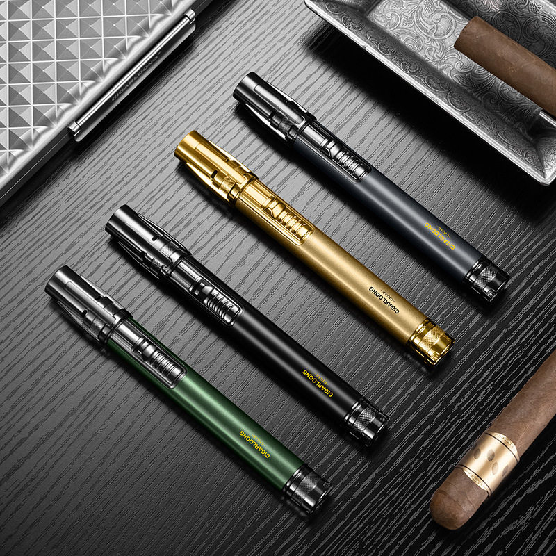 German preferred cigar lighter single fire direct flush portable cigar drill cigar through needle cigar tray inflatable lighter