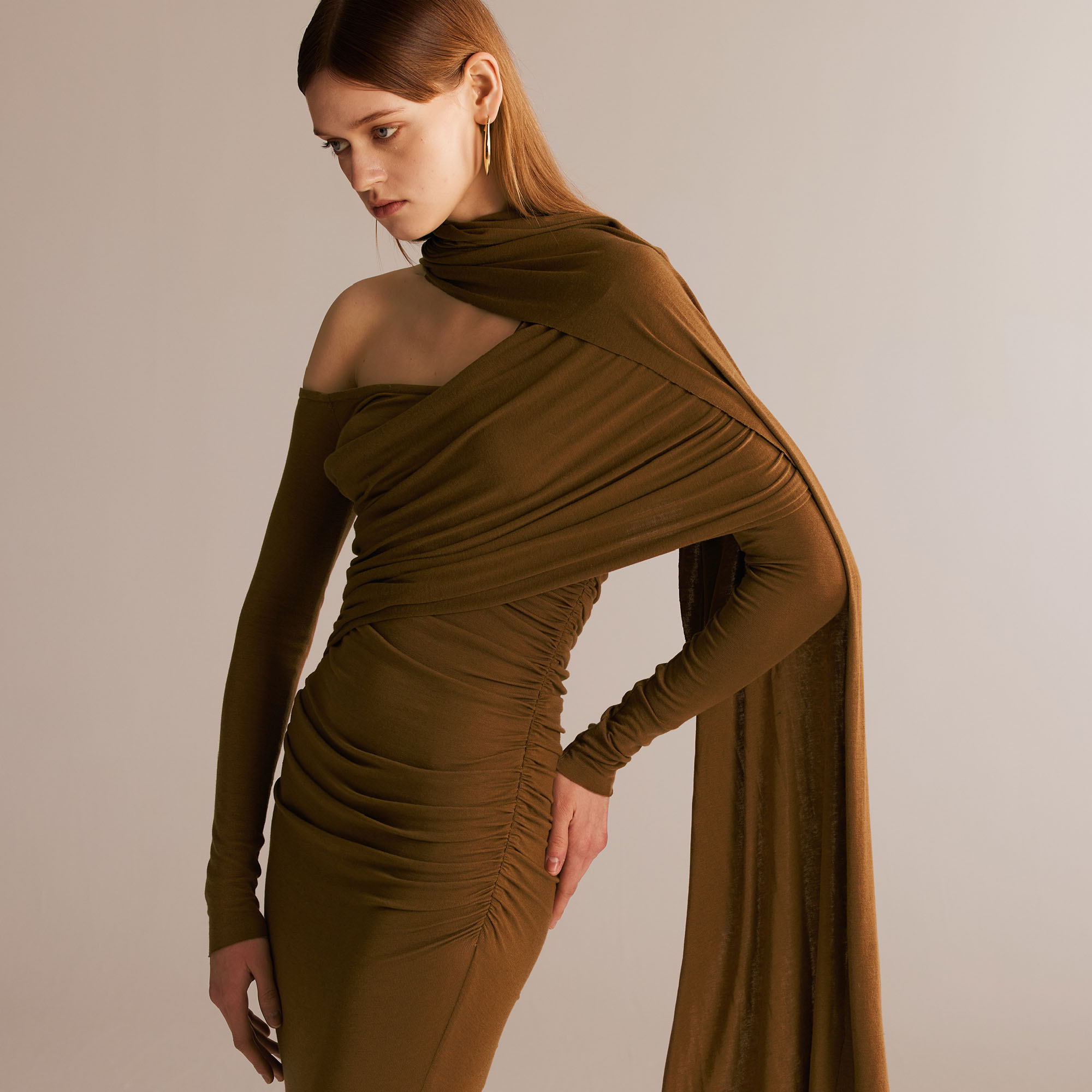 环保小众原创修身连衣裙秋冬