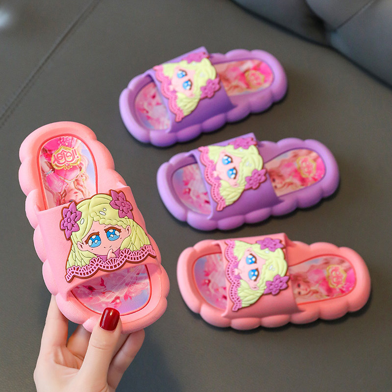 叶罗丽女童拖鞋夏季可爱公主男女童室内软底防滑宝宝女孩儿童拖鞋