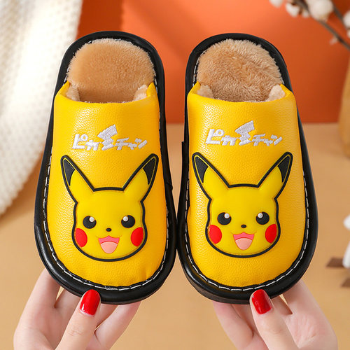 秋冬季防水卡通风儿童棉拖鞋