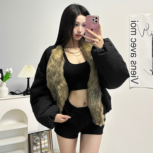 毛毛外套女设计感气质高级百搭上衣冬新款 SylCue欧美时尚 毛领短款