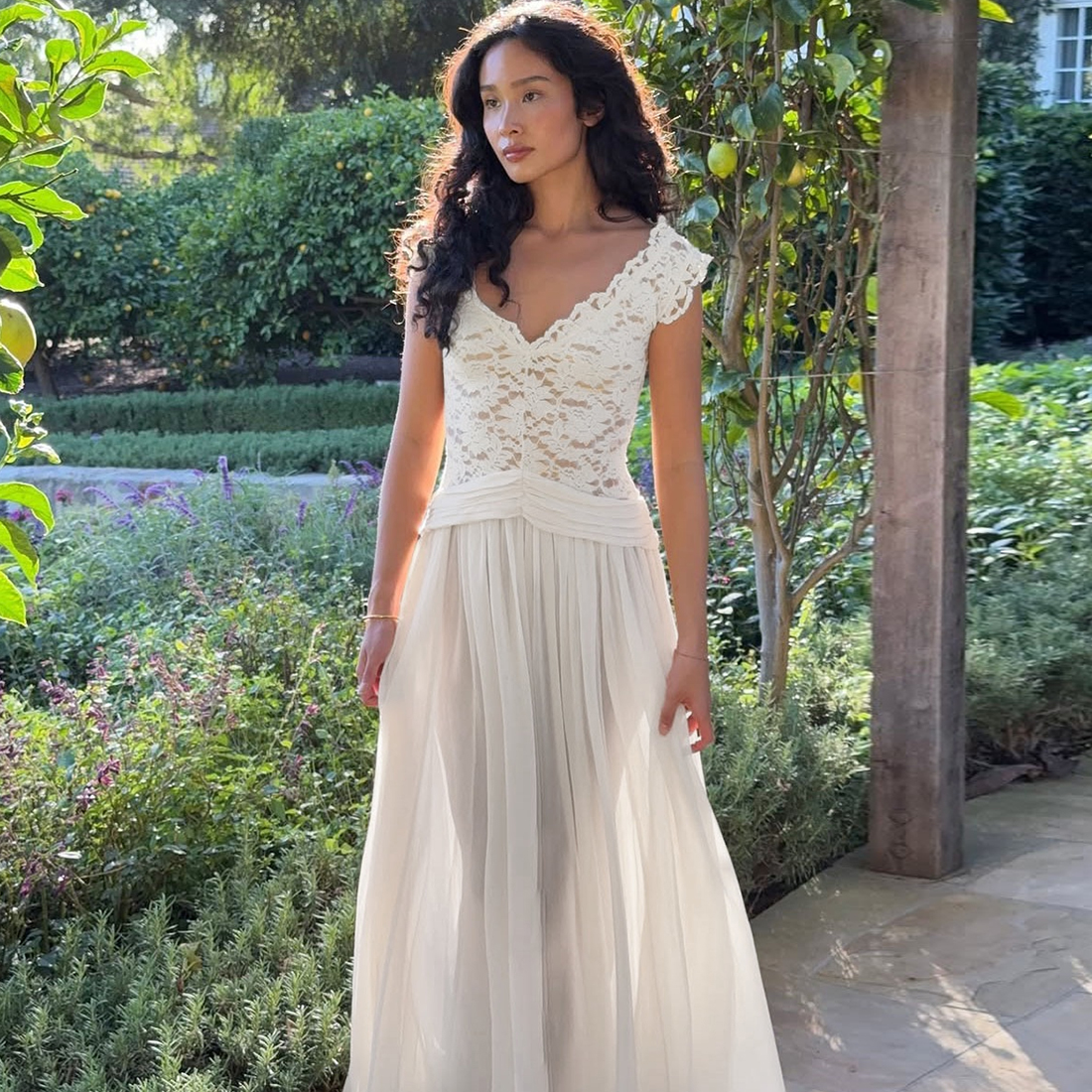 无袖连衣裙网纱收腰百搭气质长裙