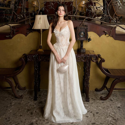 吊带连衣裙掐腰百搭晚礼服长裙