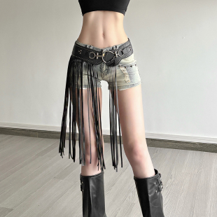 SylCue高街潮酷辣妹设计感个性 流苏腰带百搭炸街跳舞爵士饰品腰封