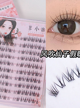 风吹仙子自然假睫毛单簇透明梗仙子睫多小米全系睫毛大容量早八妆