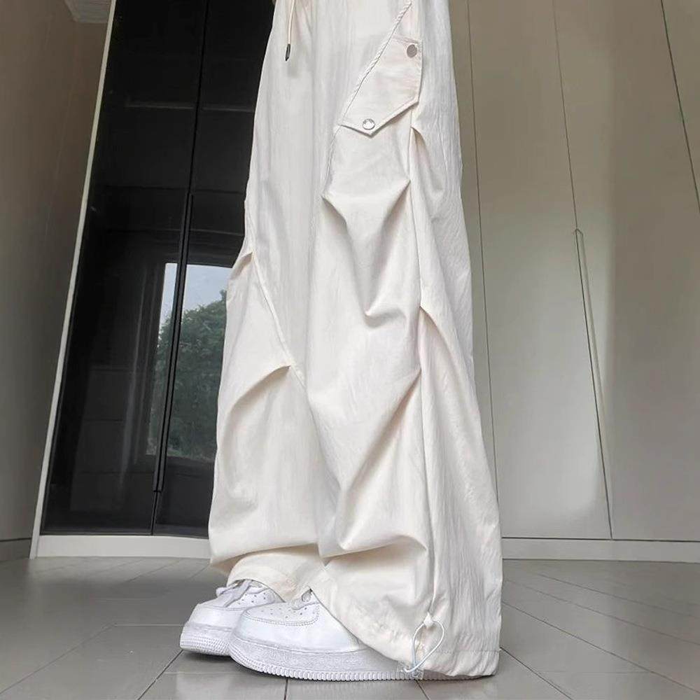 维多利亚质量锦纶冰丝速干工装裤女2025夏季新款显瘦阔腿裤休闲运