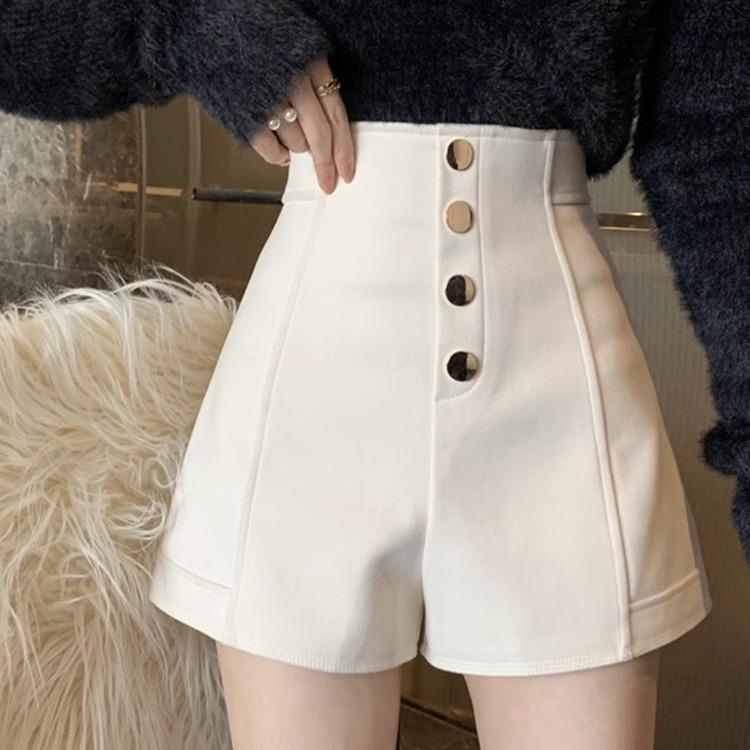 维多利亚大码网红爆款短裤女装新款秋季小个子高腰显瘦阔腿黑色休