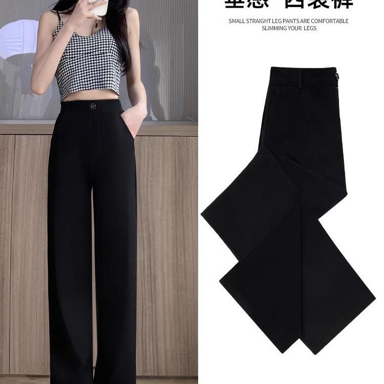维多利亚冰丝阔腿裤女裤子夏季薄款垂感窄版直筒西裤小个子休闲西