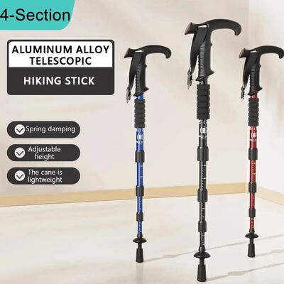 4-Section Portable Outdoor Fold Trekking Pole Walking Hiking