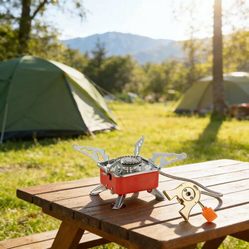 Portable Burner Camping Foldable Windproof Outdoor Gas Tank