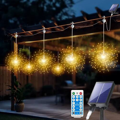 5*90LEDS Hanging Solar Firework Light 8 Modes Remote Control