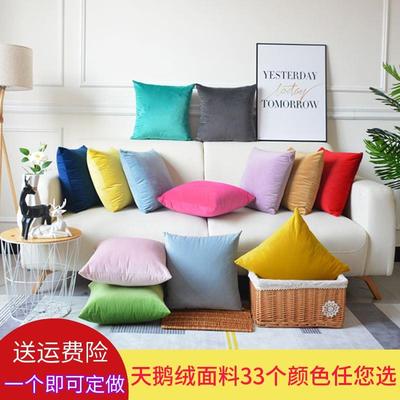 Solid-colored throw pillows Pink Cushions velvet backrest