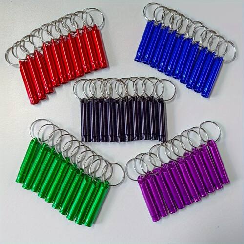 50pcs Aluminum Alloy Emergency Survival Whistle with Keychai